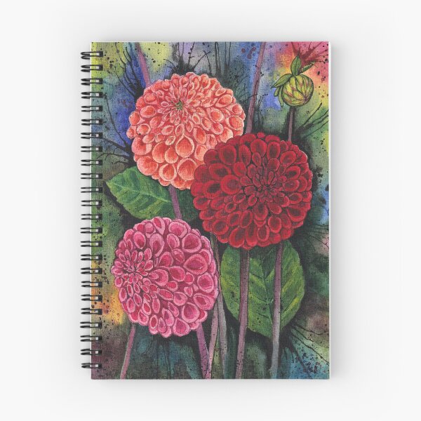 Item preview, Colourful Dahlias Watercolour Artwork designed and sold by Oirabot.