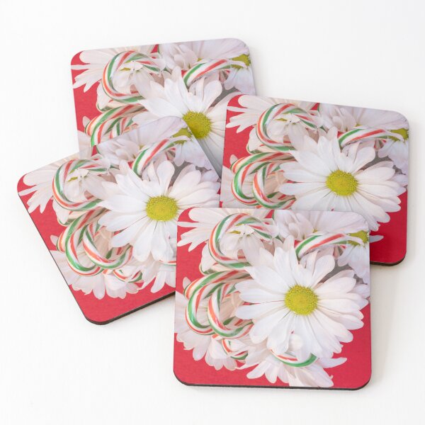 Item preview, White flowers and candy canes designed and sold by JuniperMT.