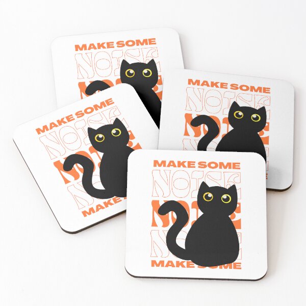 Item preview, Make Some Noise Black Cat Sticker designed and sold by Paper Hearteu.