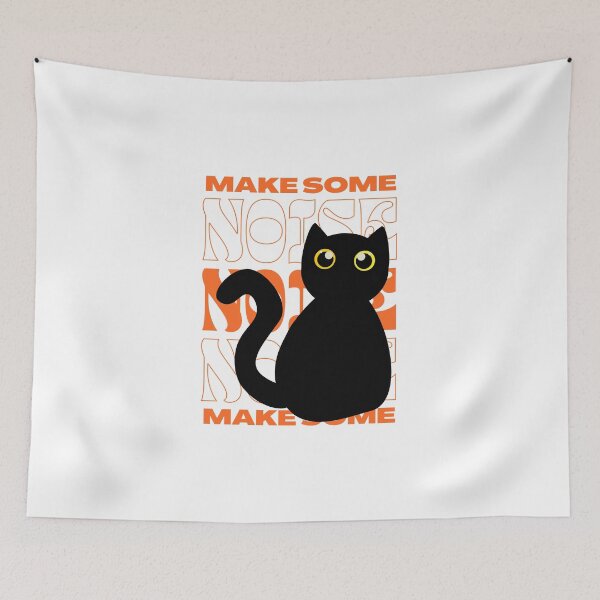 Item preview, Make Some Noise Black Cat Sticker designed and sold by Paper Hearteu.