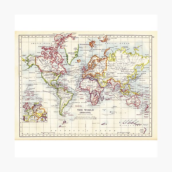 Item preview, Map Of The World Colored designed and sold by antevasinart.