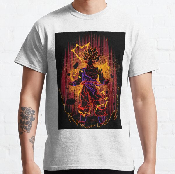 Camiseta masculina Sombra Perfil Goku Dragon Ball Camisa Blusa