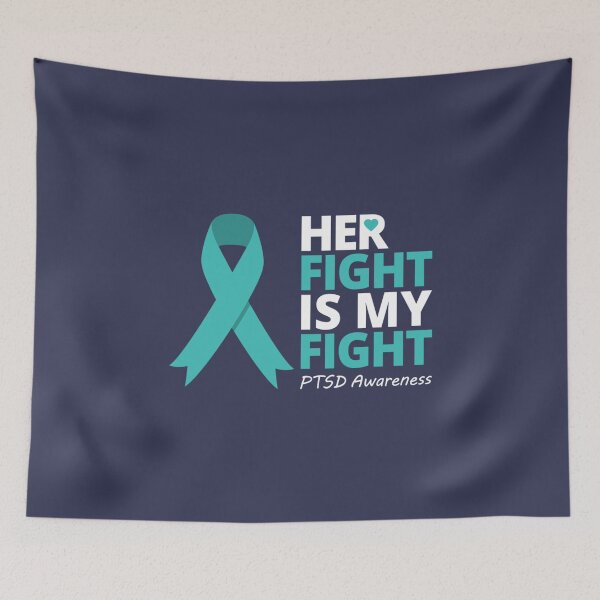 Item preview, Her Fight Is My Fight PTSD Awareness Teal Ribbon Warrior  designed and sold by TinAnhFG.