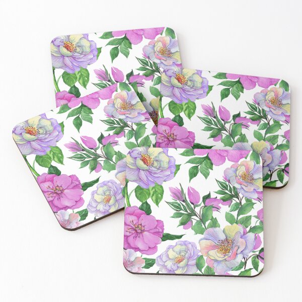 Item preview, Pink And Lilac Vintage Floral With Leaves Pattern designed and sold by DEC02.