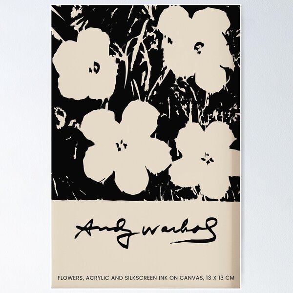Andy Warhol Flowers Black And White Poster