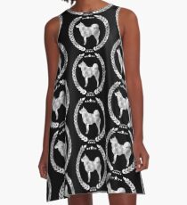 Norwegian Elkhound Silver A-Line Dress