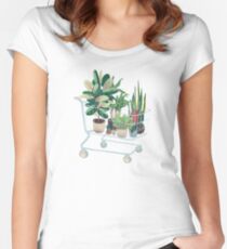Pflanzenfreunde Tailliertes Rundhals-Shirt