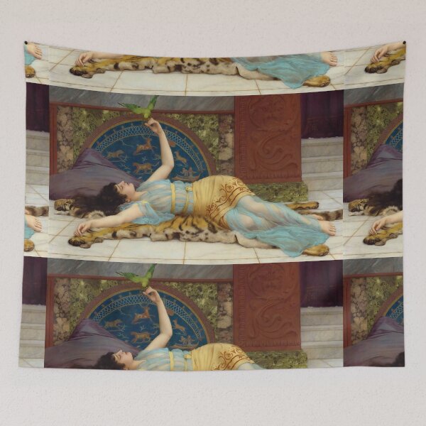 Item preview, The sweet idleness (Dolce Far Niente) by jw Godward "Girl with a beautiful transparent Summer pink Dress" John William Godward  designed and sold by TeeARTHY.
