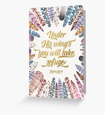 Psalm 91:4 Greeting Card