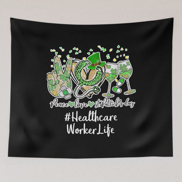 Item preview, Peace Love Nurse St Patrick Day Healthcare Worker EMT designed and sold by GardNewerd.