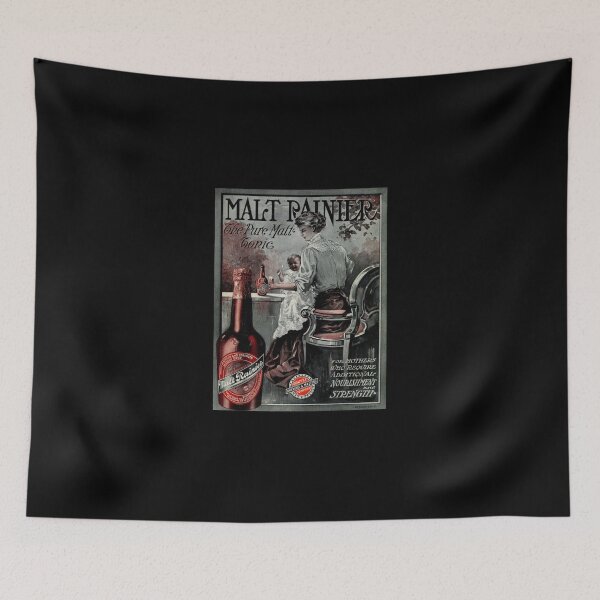 Item preview, Vintage Malt Rainier Ad Racerback Tank Top designed and sold by lelaalicesr.