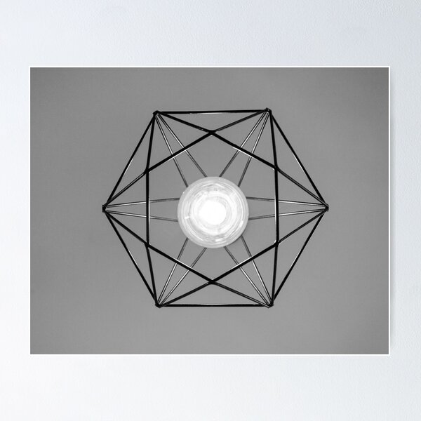 Item preview, PATTERN DESIGN STUDY #92 – Black Framed Pendant Lamp with Grey Wall designed and sold by DEL-Productions.