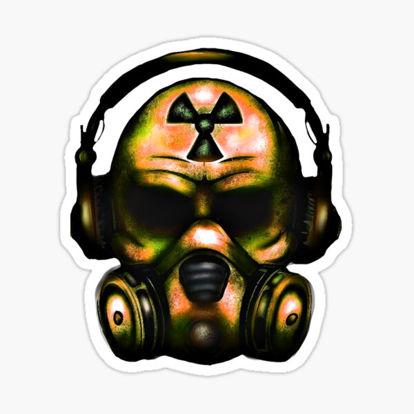 Steampunk Radioactive Digital Graphic Art Sticker