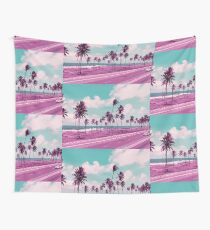 Vaporwave Sea Side Road Wall Tapestry
