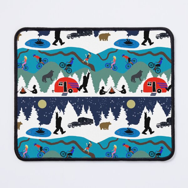 Item preview, Happy Campers with bear, wolf, Big Foot and bikers designed and sold by WildCanyon.