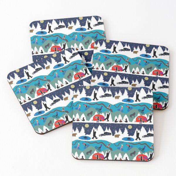 Item preview, Happy Campers with bear, wolf, Big Foot and bikers designed and sold by WildCanyon.