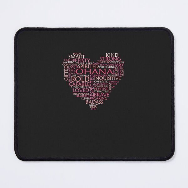 Item preview, Ohana heart word cloud shape name - pink, peach and light pink - female empowerment name personal designed and sold by zadinabxho.
