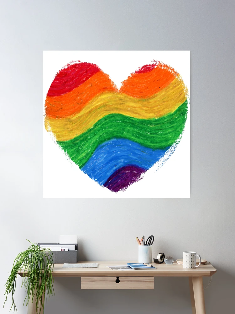 Rainbow Heart Drawn with Oil Pastels on Paper Stock Photo - Image of  lgbtqia, craft: 249910882