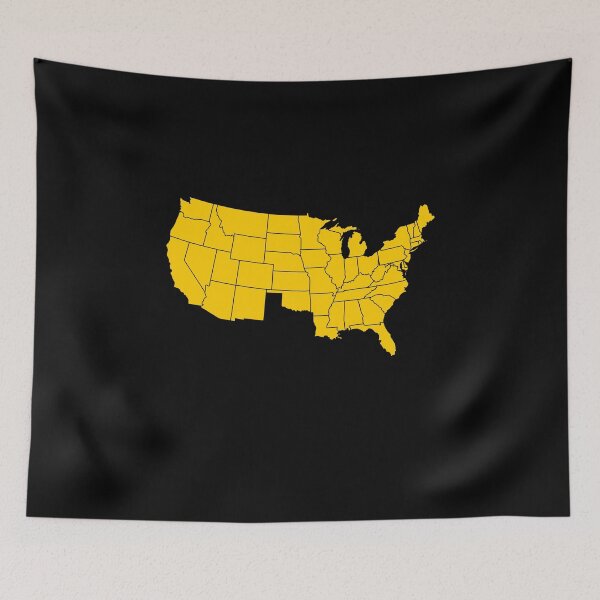 Item preview, America Without Texas, USA with Texas Missing, Yellow Gold designed and sold by artfulnotebook.