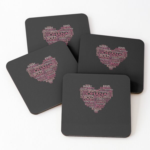 Item preview, Ohana heart word cloud shape name - pink, peach and light pink - female empowerment name personalise C designed and sold by boermak.