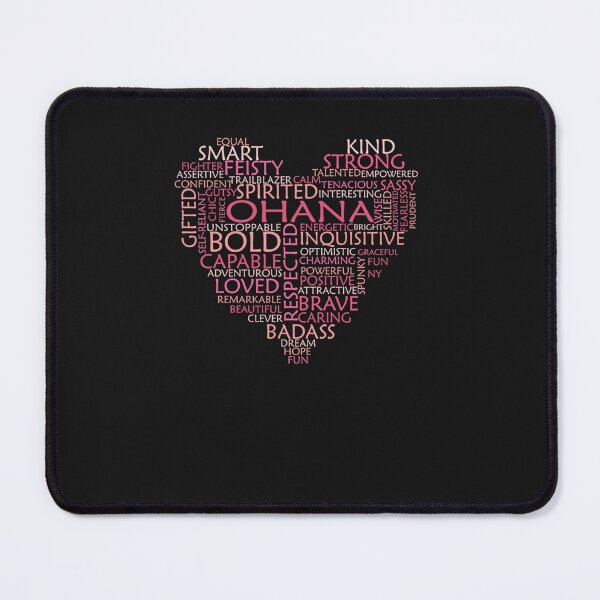Item preview, Ohana heart word cloud shape name - pink, peach and light pink - female empowerment name personalise C designed and sold by boermak.