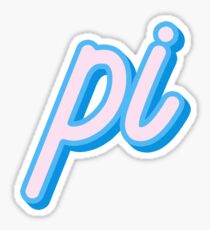 Pegatina Pi - script rosa / azul