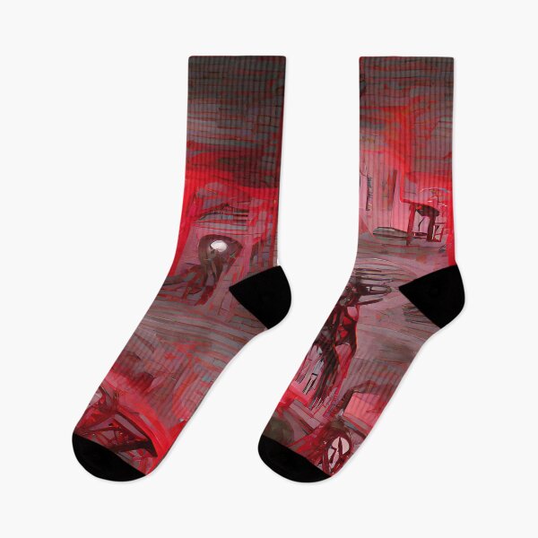 Item preview, Red Ghost Town Creepy Art designed and sold by CreepyKaleidopi.