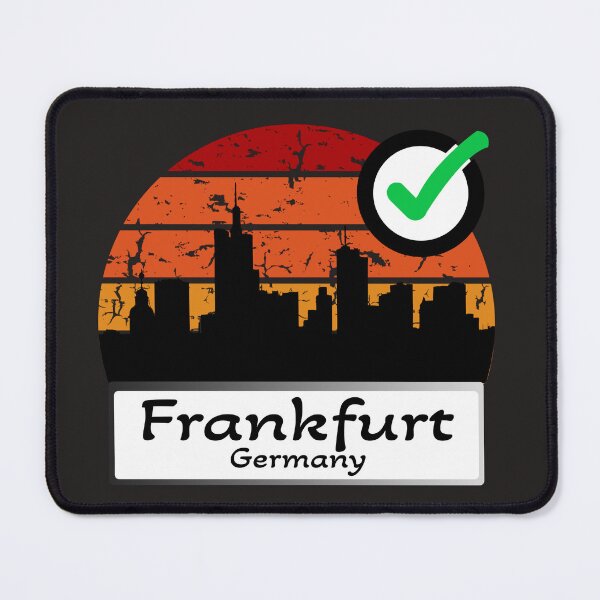 Item preview, Germany Frankfurt Skyline silhouette vintage designed and sold by WhereIsTravis.