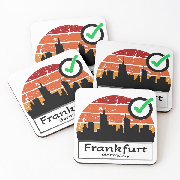 Item preview, Germany Frankfurt Skyline silhouette vintage designed and sold by WhereIsTravis.