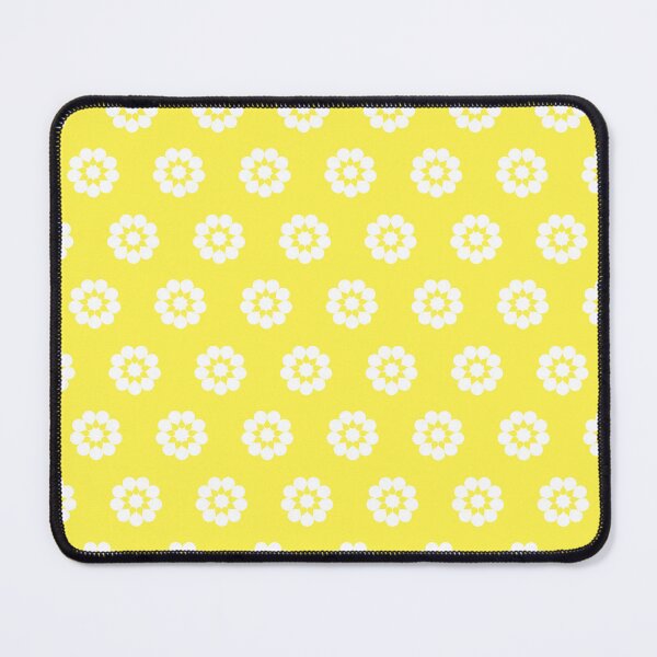 Item preview, White Flower Blossoms on Daffodil Yellow Background designed and sold by burbankdesigns.