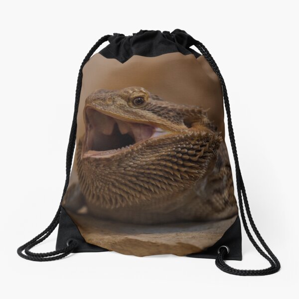 Hissing Bearded Dragon Drawstring Bag