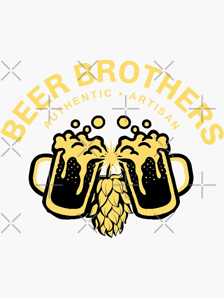 "Beer Brothers Ale Pub Lager Hops Craft Beer" Sticker for Sale by