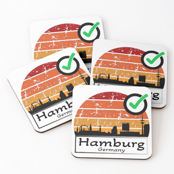 Item preview, Germany Hamburg Skyline silhouette vintage designed and sold by WhereIsTravis.