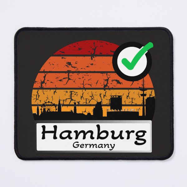 Item preview, Germany Hamburg Skyline silhouette vintage designed and sold by WhereIsTravis.