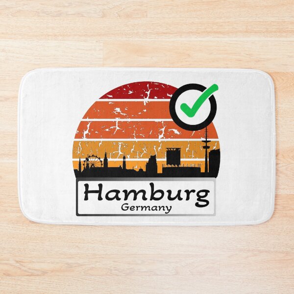 Item preview, Germany Hamburg Skyline silhouette vintage designed and sold by WhereIsTravis.