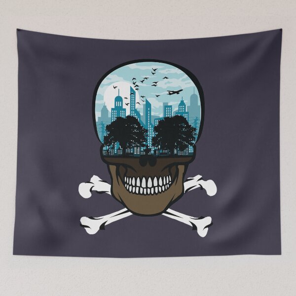 Item preview, Lover Gifts City of death skullcap design designed and sold by ChristianePires.