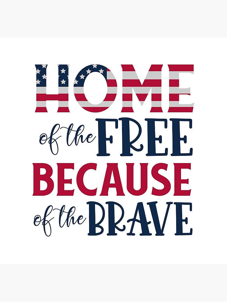 Home Of The Free Because Of The Brave Military American Flag Tank Top