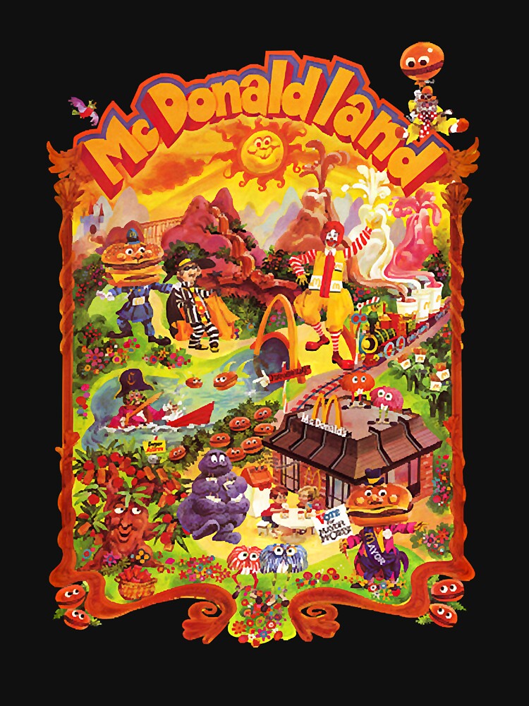 Thumbnail 7 of 7, Essential T-Shirt, McDonaldland Vintage Cast Map Poster designed and sold by Fstehhu6120.