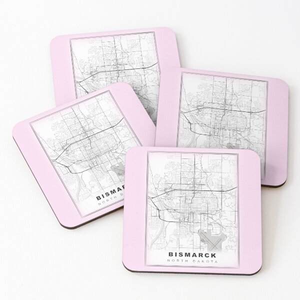 Item preview, Minimalist Pastel Pink Bismarck Map designed and sold by Tamas Das.