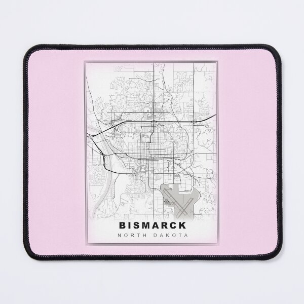 Item preview, Minimalist Pastel Pink Bismarck Map designed and sold by Tamas Das.