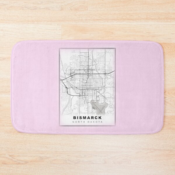 Item preview, Minimalist Pastel Pink Bismarck Map designed and sold by Tamas Das.