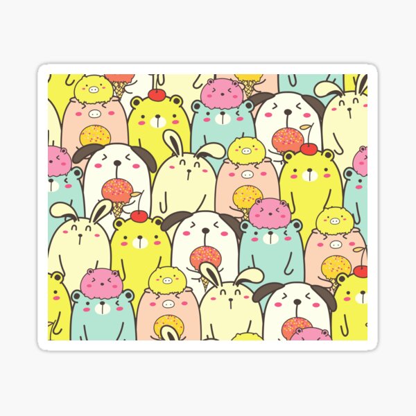 CUTE BEARS AND DOGS PATTERNS Pillows and Cushions Sticker