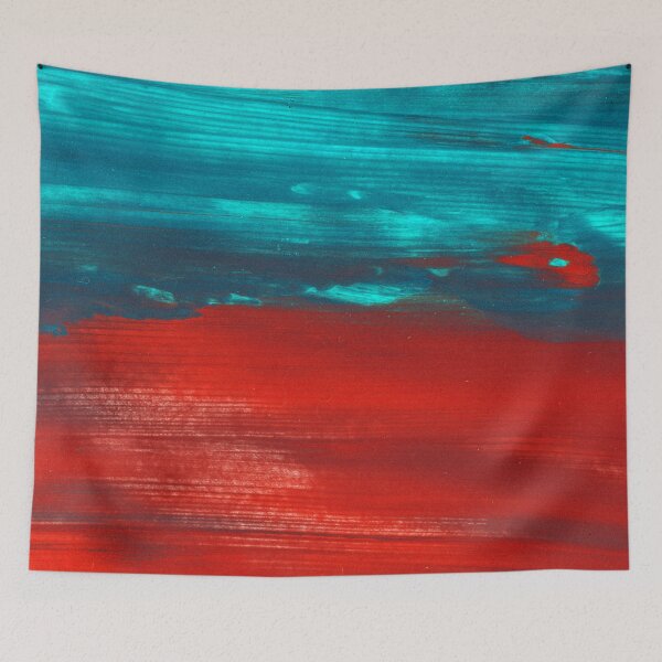 Item preview, Red Turquoise Abstract Paint Art  designed and sold by Tshirtstory.