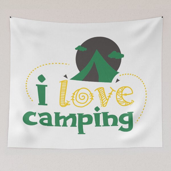 Item preview, I Love Camping - Green designed and sold by Unaiza Khalid.