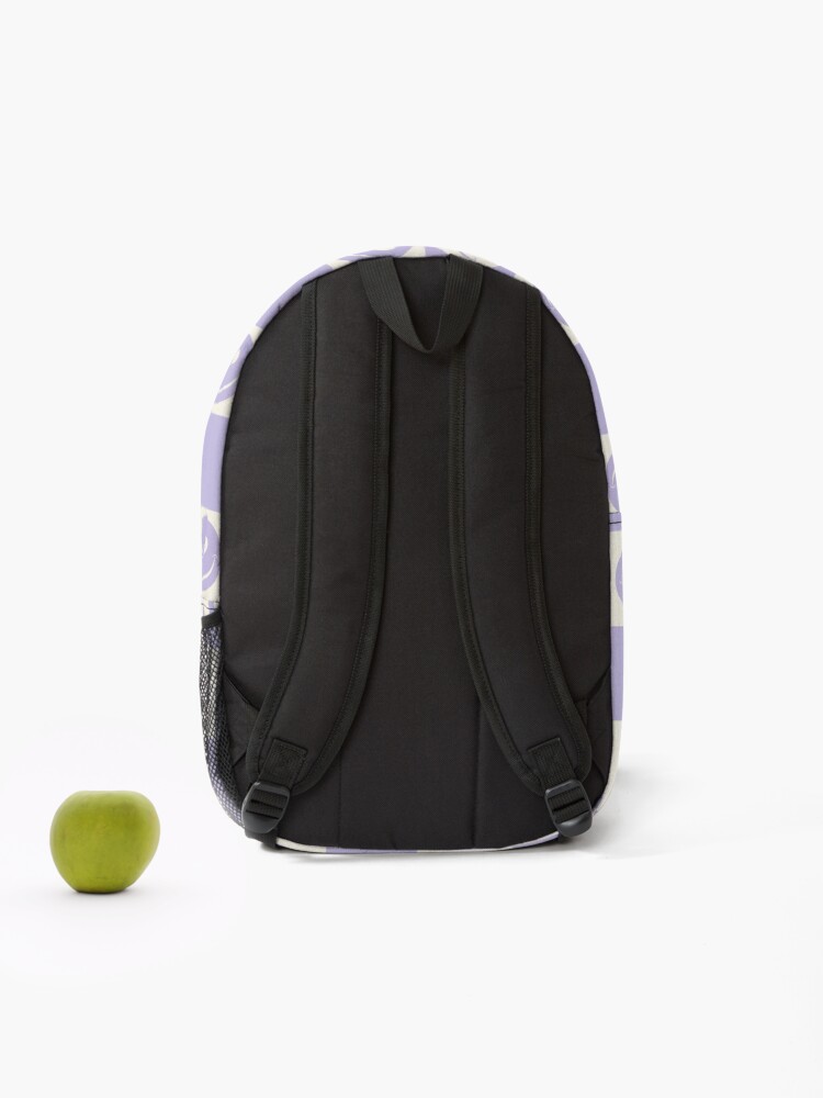 Thumbnail 2 of 3, Backpack, Lilac Smiley Check Vintage designed and sold by MaiZephyr.