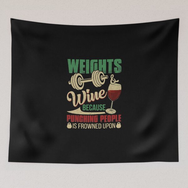 Item preview, Weights Wine Because Punching People Classic T-Shirt designed and sold by krnnvrstacy.