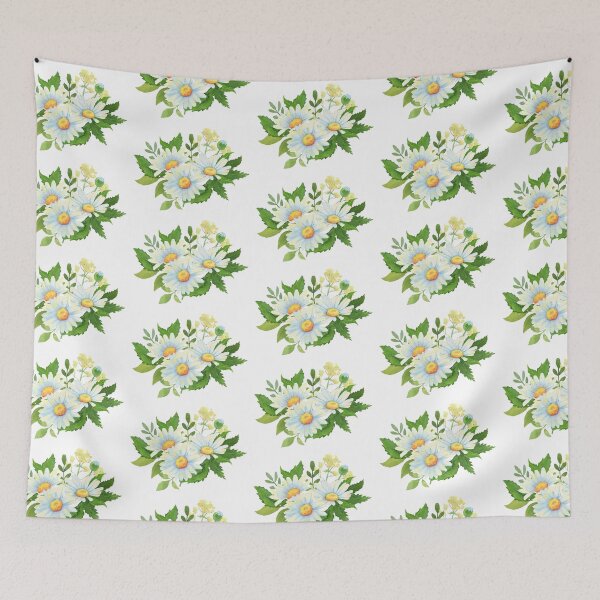 Item preview, Ramo de flores de acuarela con margaritas y hojas verdes. designed and sold by ElenaJoyDesign.