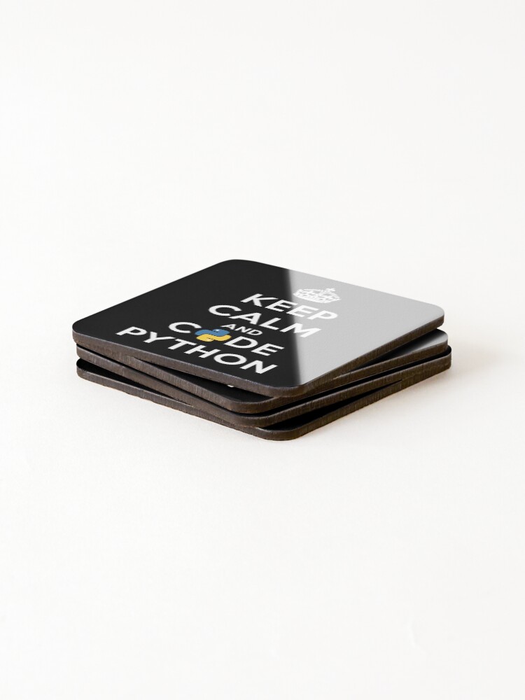 Thumbnail 4 of 5, Coasters (Set of 4), Keep Calm And Code Python designed and sold by JuxNdx.