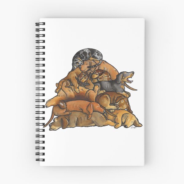 Item preview, Sleeping pile of Dachshund dogs designed and sold by animalartbyjess.