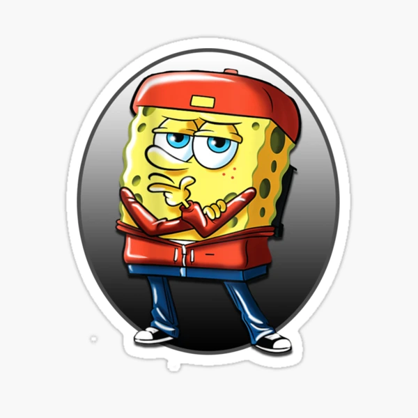 Gangster Spongebob Meme money money  Sticker for Sale by KrisLouDes